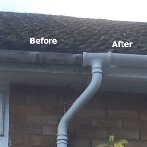 gutter clean before and after