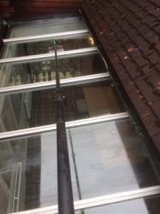 cleaning glass roof